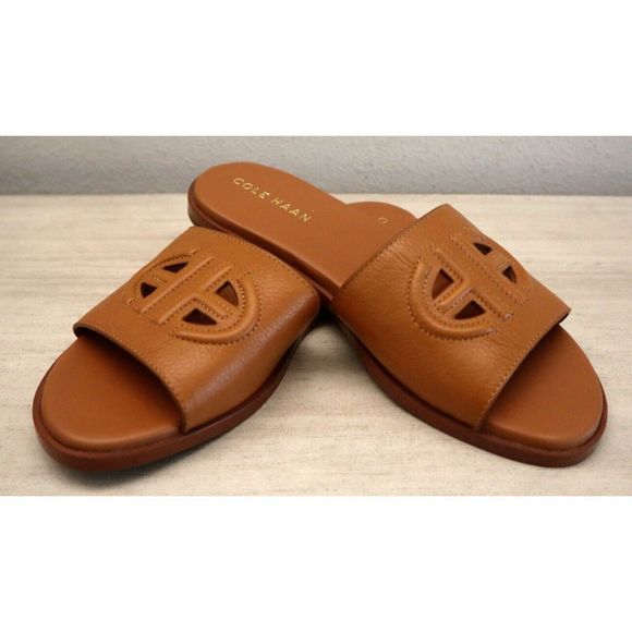 Cole Haan W27705 Women's Sz 6B Pecan Brown Flynn Logo Slide Sandals - Picture 5 of 6
